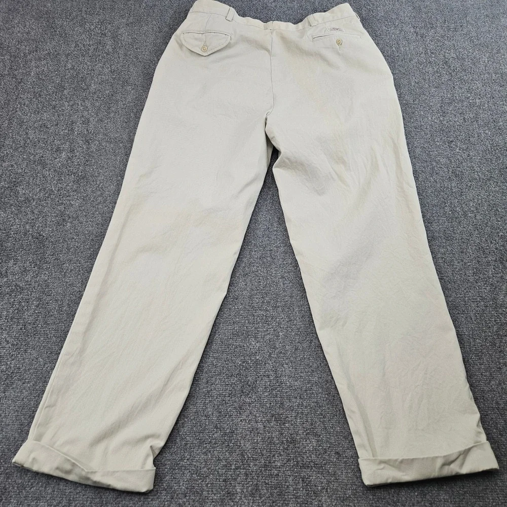 Polo Ralph Lauren Hammond Pants‎ Mens 36x30 Khaki Tan Pleated Grunge Prep